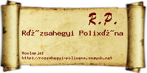 Rózsahegyi Polixéna névjegykártya